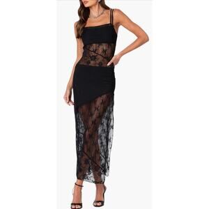 blush pink lace dress with sleeves Tadashi Shoji Women's Caliste Embroidered Crepe Gown - Green main image 0